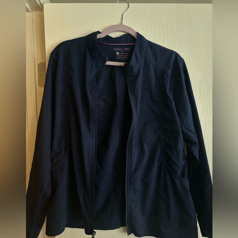 Healing Hands Women's Navy scrub jacket